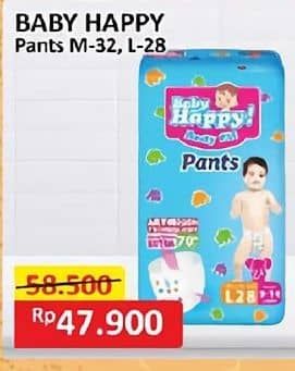 Promo Harga Baby Happy Body Fit Pants M32, L28 28 pcs - Alfamart