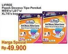 Promo Harga Lifree Popok Perekat Menyerap dan Kering L7, L8, M8, M9, XL6, XL7 6 pcs - Indomaret