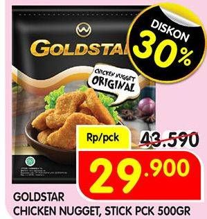 Promo Harga GOLDSTAR Chicken Nugget Stickie Cheese 500 gr - Superindo