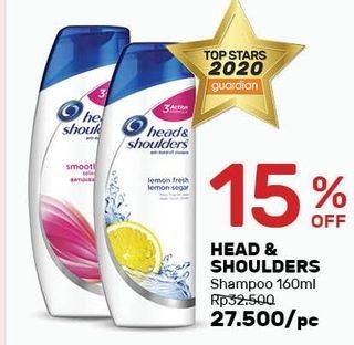 Promo Harga HEAD & SHOULDERS Shampoo 160 ml - Guardian