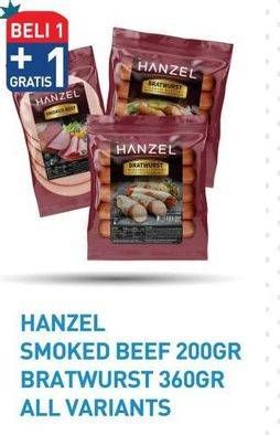 Promo Harga Hanzel Smoked Beef/Bratwurst  - Hypermart
