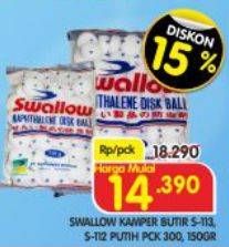 Promo Harga SWALLOW Kamper Butir 300gr/150gr  - Superindo