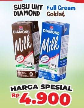 Promo Harga Diamond Milk UHT Full Cream, Chocolate 200 ml - Alfamidi