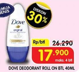 Promo Harga Dove Deo Roll On 40 ml - Superindo