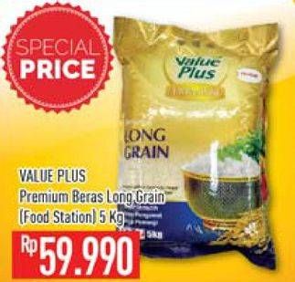 Promo Harga Value Plus Beras Long Grain 5 kg - Hypermart