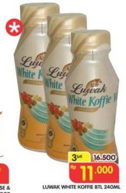 Promo Harga Luwak White Koffie Ready To Drink per 3 botol 240 ml - Superindo