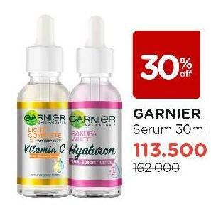Promo Harga Garnier Booster Serum Light Complete Vitamin C, Sakura White Hyaluron 30 ml - Watsons