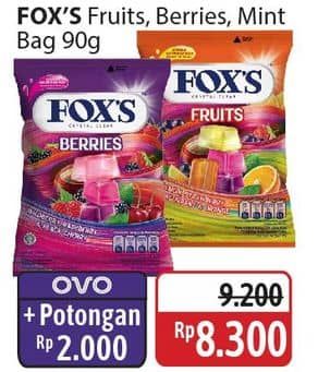 Promo Harga Foxs Crystal Candy Fruits, Fruity Mints, Berries 90 gr - Alfamidi