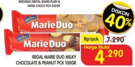 Promo Harga Regal Marie Duo Coklat, Peanute Butter 100 gr - Superindo