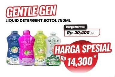 Promo Harga Gentle Gen Deterjen 750 ml - Carrefour