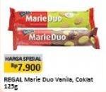 Promo Harga REGAL Marie Duo Vanilla, Coklat 125 gr - Alfamart
