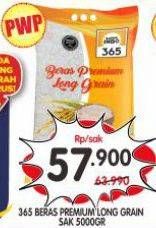 Promo Harga 365 Beras Premium Long Grain 5000 gr - Superindo