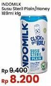Promo Harga Indomilk Susu Steril Honey, Plain 189 ml - Indomaret