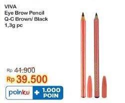 Promo Harga Viva Eyebrow Pencil QC Brown, Black  - Indomaret