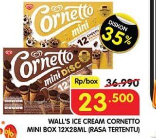 Promo Harga Walls Cornetto Mini per 12 pcs 28 ml - Superindo