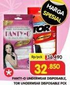 Promo Harga Panty-o Ladies Disposable Panties/TOR Men's Disposable Briefs  - Superindo