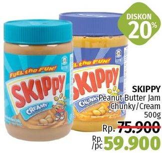 Promo Harga SKIPPY Peanut Butter Creamy, Chunky 500 gr - LotteMart