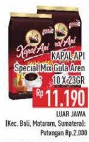 Promo Harga Kapal Api Kopi Bubuk Special Mix Gula Aren per 10 sachet 23 gr - Hypermart