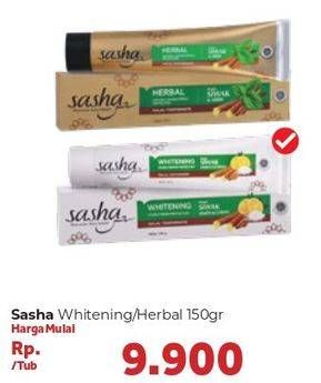 Promo Harga SASHA Toothpaste Whitening Herbal Siwak Sirih, Siwak Lemon 150 gr - Carrefour