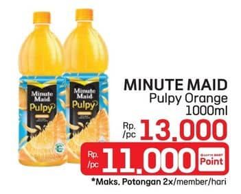 Promo Harga Minute Maid Juice Pulpy Orange 1000 ml - LotteMart