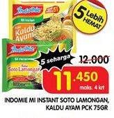 Promo Harga INDOMIE Mi Kuah Kaldu Ayam, Soto Lamongan 65 gr - Superindo