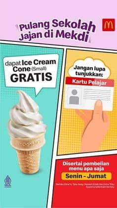 Promo Harga Dapat Ice Cream Cone Gratis  - McD