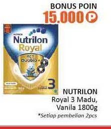 Promo Harga NUTRILON Royal 3 Susu Pertumbuhan Madu, Vanila 1800 gr - Alfamidi