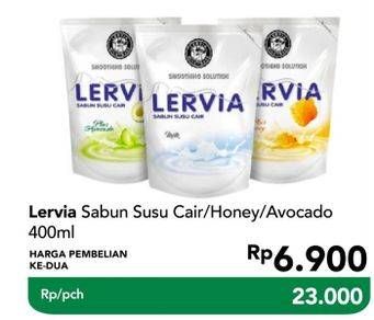 Promo Harga LERVIA Shower Cream Kecuali Avocado, Kecuali Honey, Kecuali Milk 400 ml - Carrefour