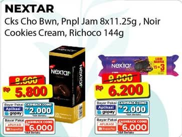 Promo Harga Nabati Nextar Cookies Brownies Choco Delight, Nastar Pineapple Jam per 8 pcs 14 gr - Alfamart