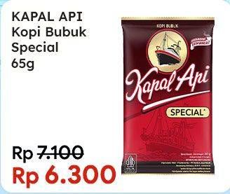 Promo Harga Kapal Api Kopi Bubuk Special 65 gr - Indomaret