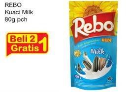 Promo Harga REBO Kuaci Bunga Matahari Milk per 2 pouch - Indomaret