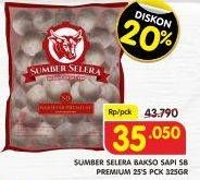 Promo Harga SUMBER SELERA Bakso Sapi SB, Premium per 25 pcs 325 gr - Superindo