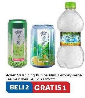 Promo Harga Chingku Sparkling Lemon/Herbal Tea 320ml / Air Sejuk 600ml  - Carrefour