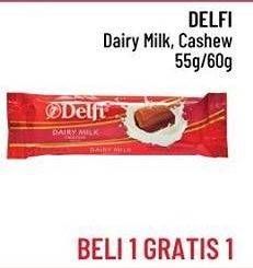 Promo Harga DELFI Chocolate Dairy Milk, Cashew  - Alfamidi