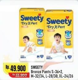 Promo Harga Sweety Bronze Pants Dry X-Pert S36+2, M32, M34, L28, L30, XL24, XL26 24 pcs - Alfamart