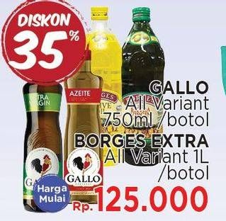 Promo Harga GALLO / BORGES Extra Virgin Olive Oil  - LotteMart