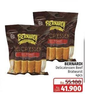 Promo Harga Bernardi Delicatessen Sausage Beef Bratwurst With Cheese, Beef Bratwurst With Blackpaper 310 gr - Lotte Grosir