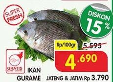 Promo Harga Ikan Gurame per 100 gr - Superindo