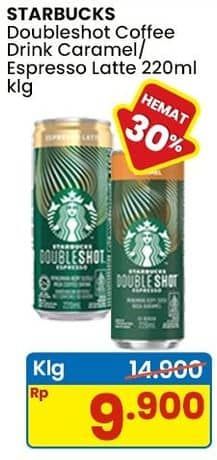 Promo Harga Starbucks Minuman Kopi Doubleshot Espresso Latte, Doubleshot Caramel Latte 220 ml - Indomaret