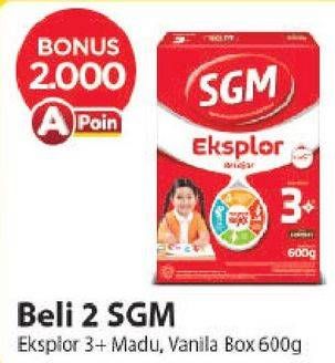 Promo Harga SGM Eksplor 3+ Susu Pertumbuhan Madu, Vanila 600 gr - Alfamart