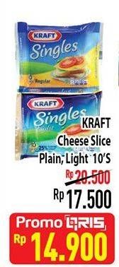 Promo Harga KRAFT Singles Cheese Plain, Light 10 pcs - Hypermart