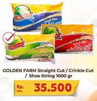 Promo Harga GOLDEN FARM French Fries Straight, Crinkle, Shoestring 1000 gr - Carrefour
