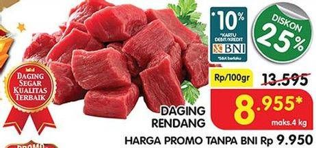 Promo Harga Daging Rendang Sapi per 100 gr - Superindo