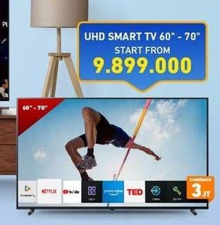 Promo Harga SAMSUNG/ SONY/ PANASONIC/ LG/ SHARP/ POLYTRON UHD Smart TV 60" - 70"  - Electronic City