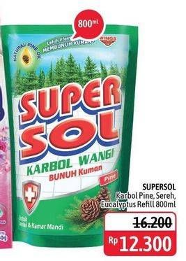 Promo Harga SUPERSOL Karbol Wangi Pine, Sereh 800 ml - Alfamidi