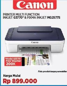 Promo Harga Canon Pixma G3770 - Printer Ink Tank/MG2577S   - COURTS