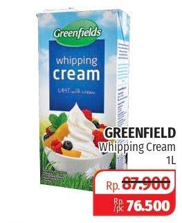 Promo Harga GREENFIELDS Whipping Cream 1000 ml - Lotte Grosir