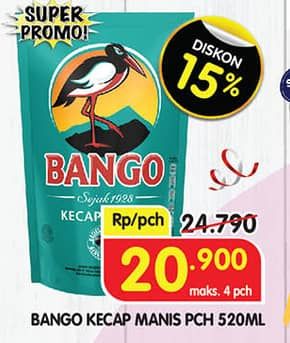 Promo Harga Bango Kecap Manis 520 ml - Superindo