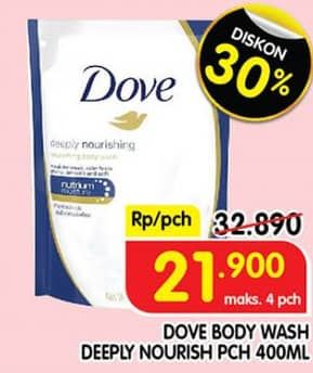 Promo Harga Dove Body Wash Deeply Nourishing 400 ml - Superindo