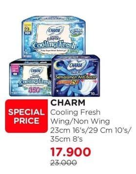 Promo Harga Charm Extra Comfort Cooling Fresh Wing 35cm, Wing 29cm, Wing 23cm, NonWing 23cm 8 pcs - Watsons